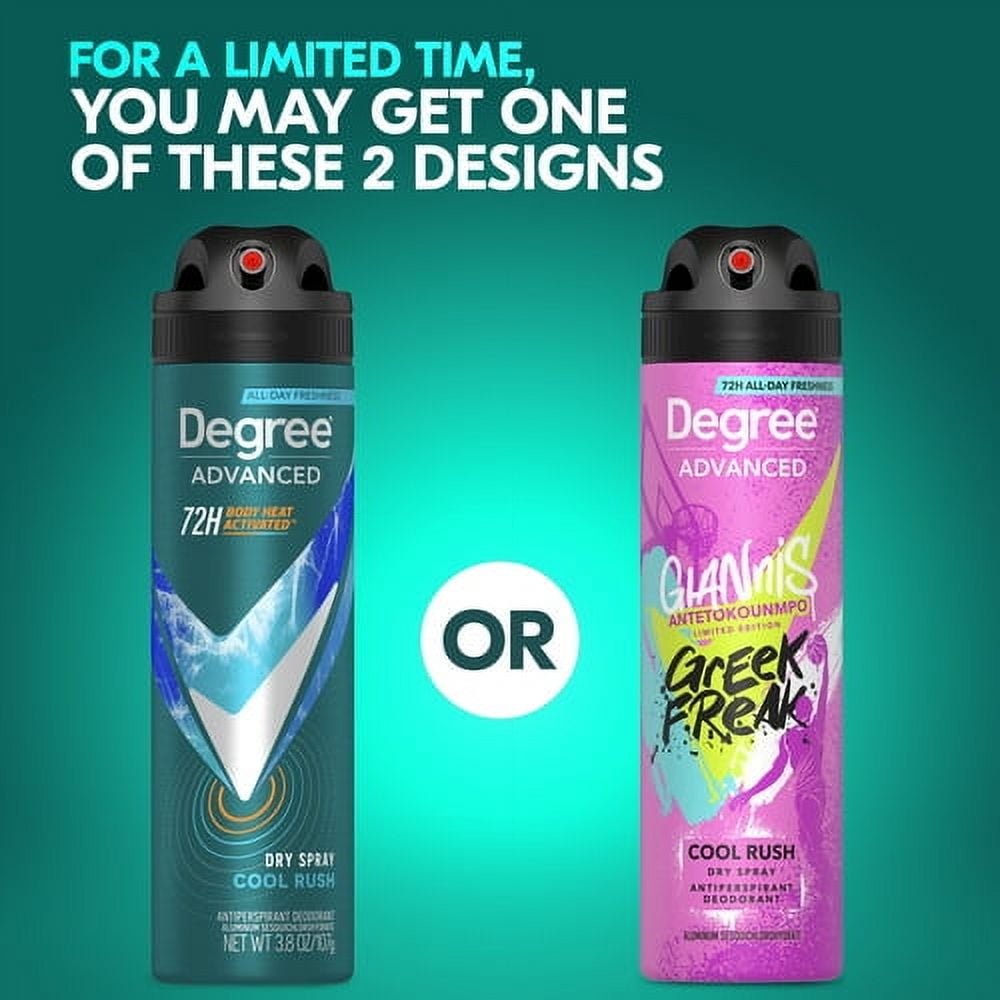 Degree Long Lasting Men's Antiperspirant Deodorant Dry Spray Cool Rush, 3.8 oz