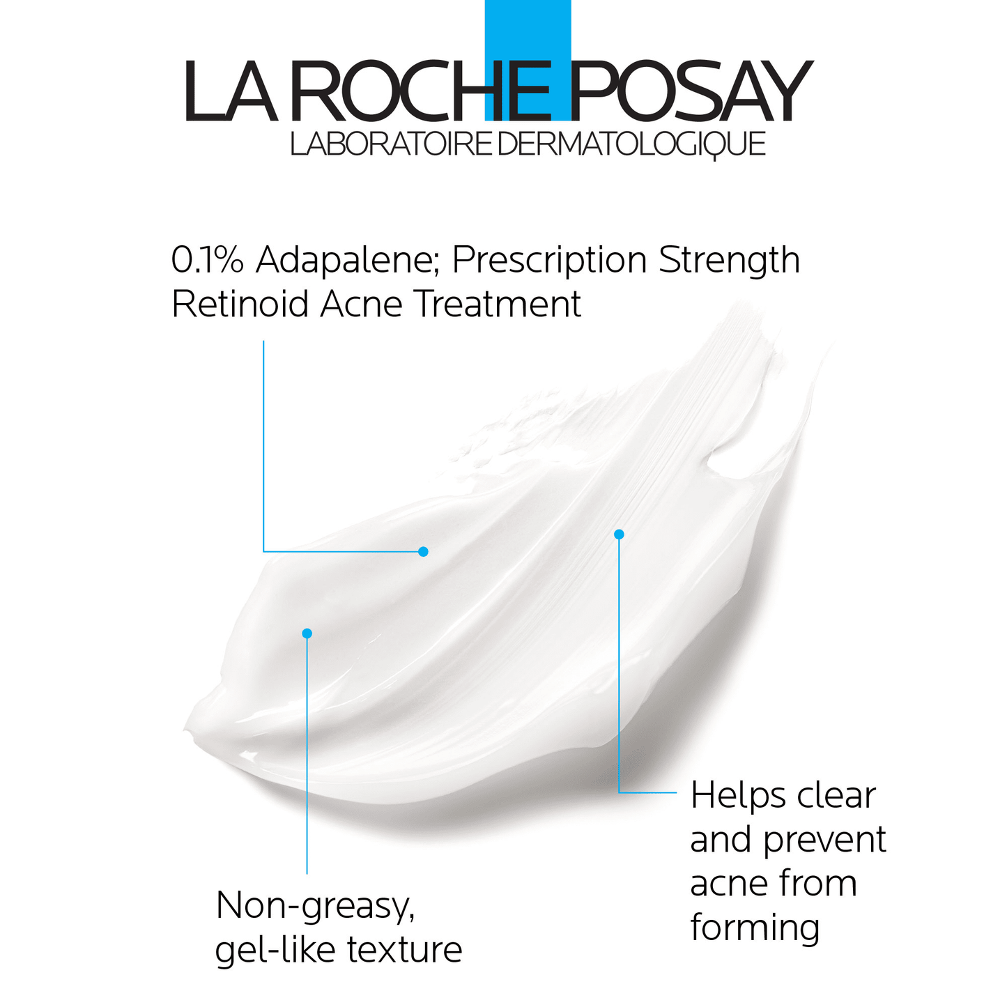 La Roche-Posay Effaclar Adapalene Gel 0.1% Topical Retinoid for Acne, 1.6 fl oz