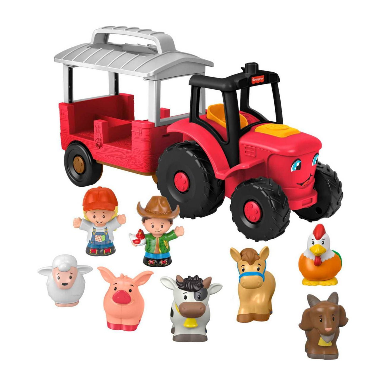 Fisher-Price Little People Farm Playset with Tractor – Assorted Plastic Figures, 2-Count, 2.42 lb | Interactive Toy Set for Toddlers & Preschool Kids