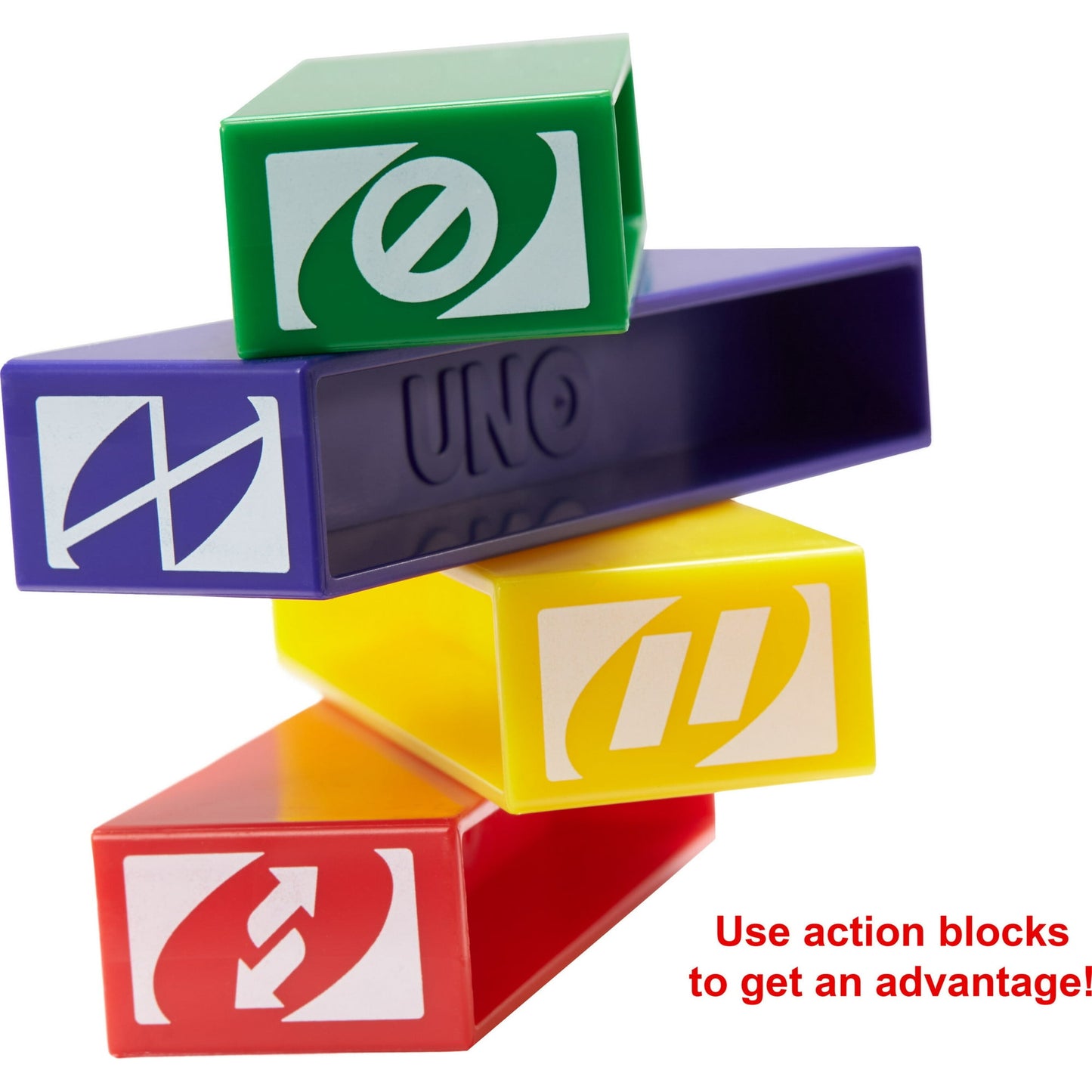 UNO Stacko Kids Game for Family Night, Matching and Stacking with 45 Colorful Sticks