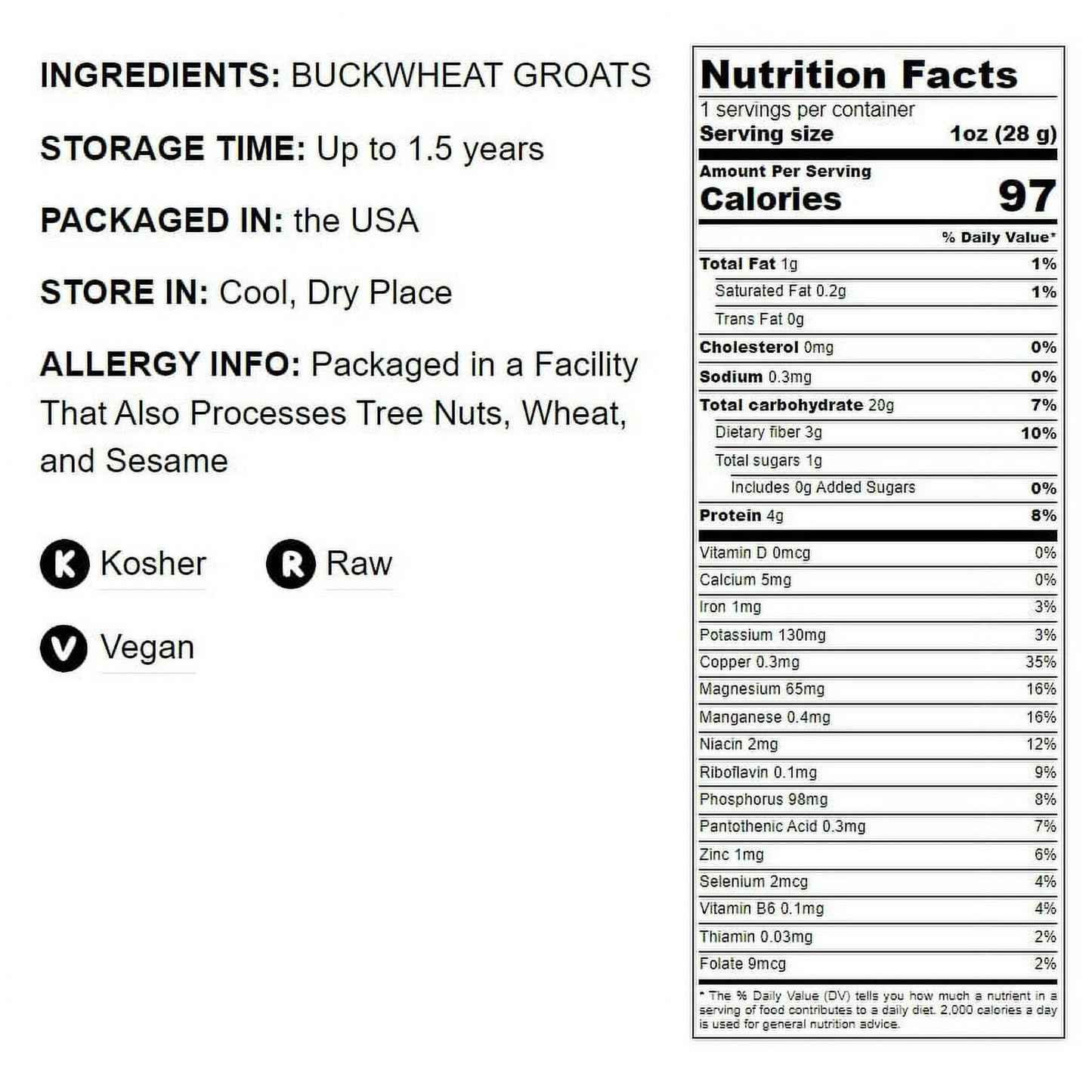 Buckwheat Groats, 8 Pounds — Raw, Vegan, Kosher — by Food to Live