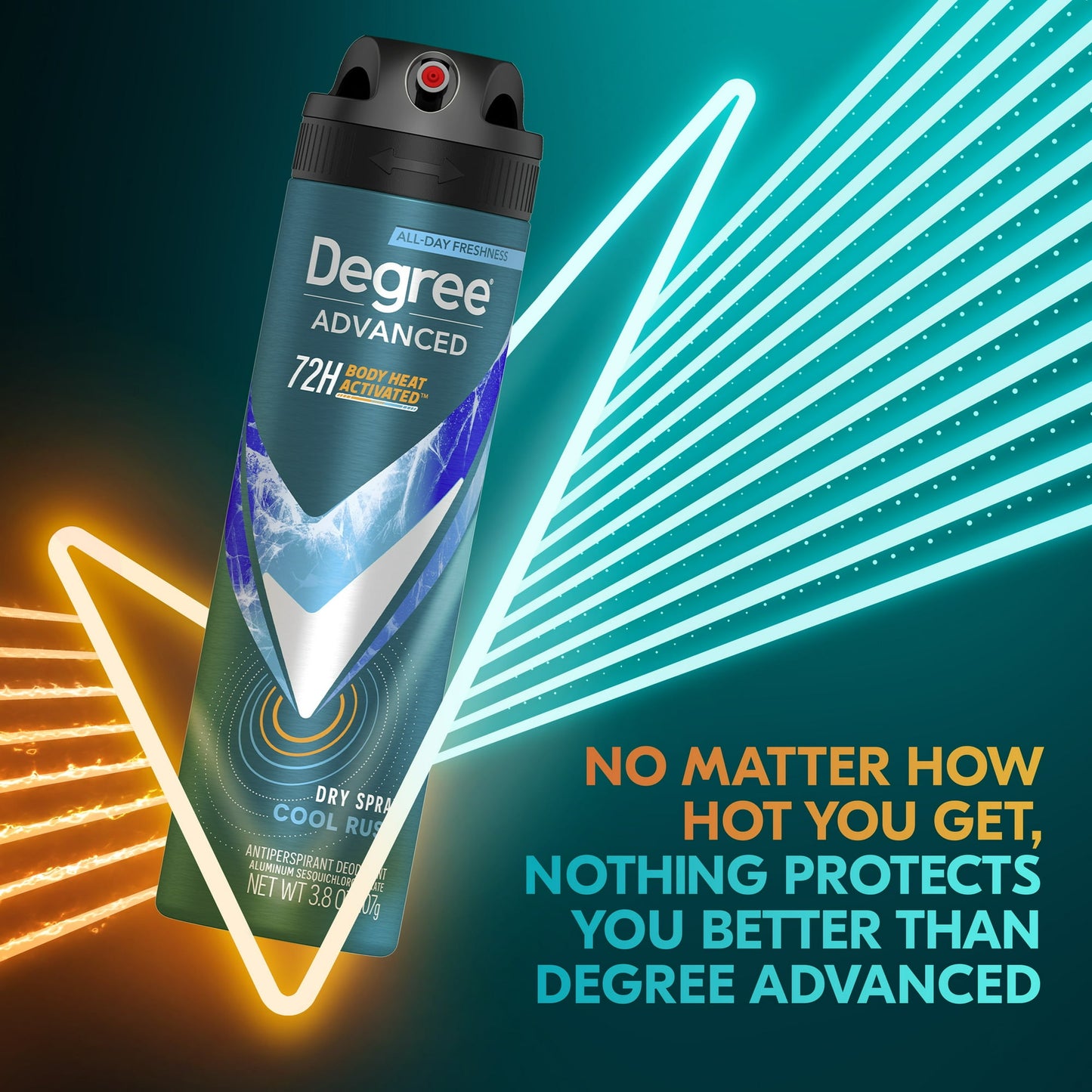 Degree Long Lasting Men's Antiperspirant Deodorant Dry Spray Cool Rush, 3.8 oz
