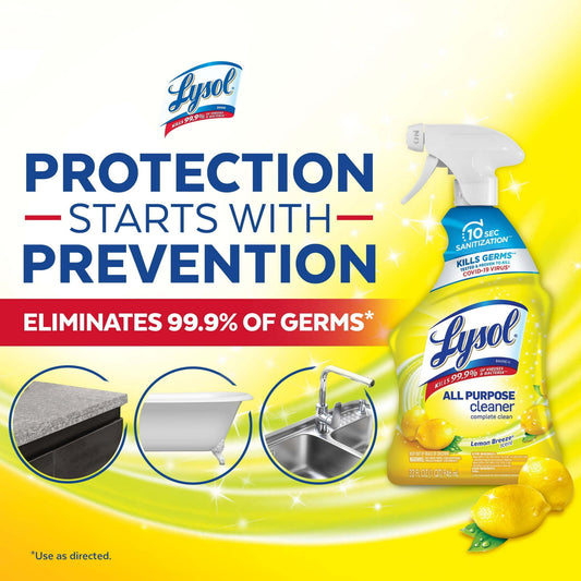 Lysol®, All-Purpose Cleaner, Sanitizing and Disinfecting Spray, Lemon Breeze Scent, 32 oz, Bottle