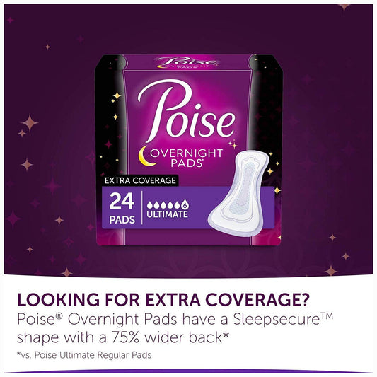 Poise Incontinence Pads, Original Design, Ultimate Absorbency, Long, 45 Count