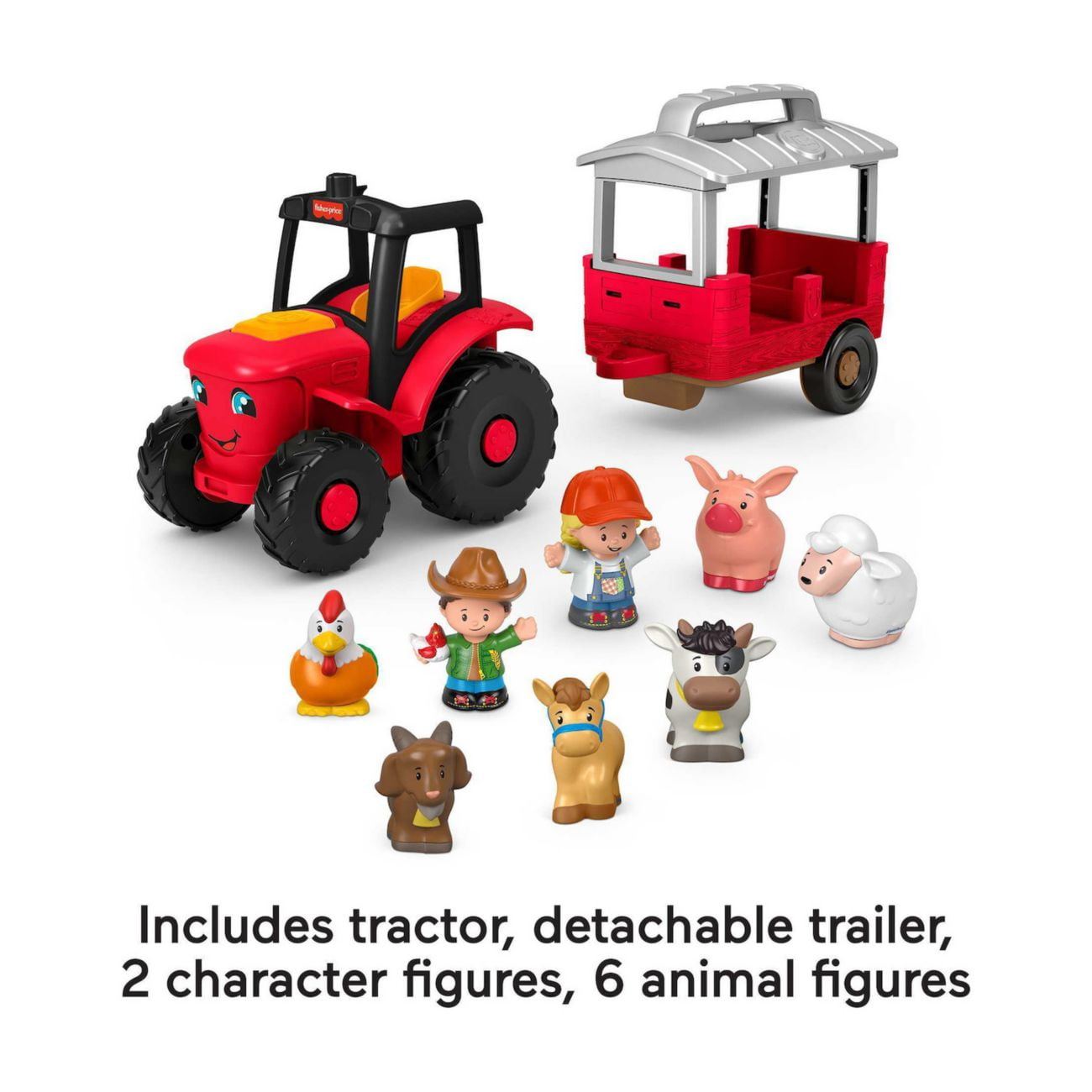 Fisher-Price Little People Farm Playset with Tractor – Assorted Plastic Figures, 2-Count, 2.42 lb | Interactive Toy Set for Toddlers & Preschool Kids