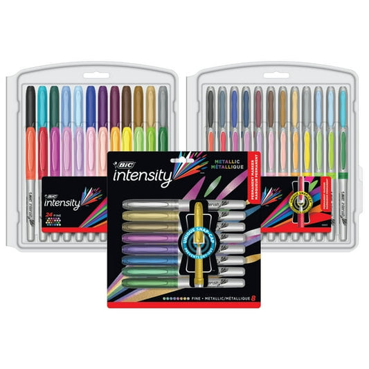 BIC Intensity Permanent Marker Bundle, Assorted Tips and Colors, 56-Count Pack of Markers