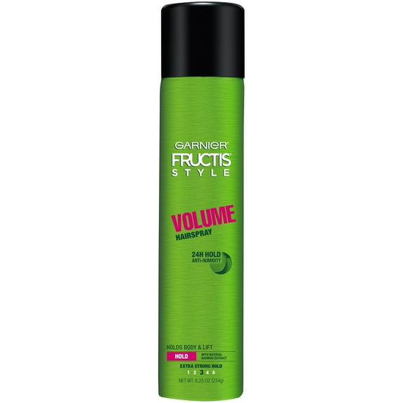 Garnier Fructis Style Volume Anti-Humidity Hairspray, Extra Strong Hold, 8.25 oz – Long-Lasting Volumizing Hair Spray for Frizz Control, Shine & All-Day Hold