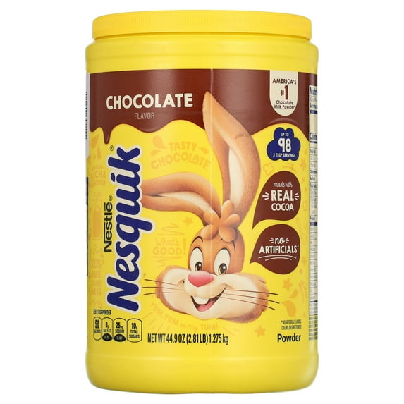 Nestlé NESQUIK Chocolate Flavor Drink Mix Powder, 44.9 oz Canister – Fortified with Vitamins & Minerals, Delicious Chocolate Milk Powder