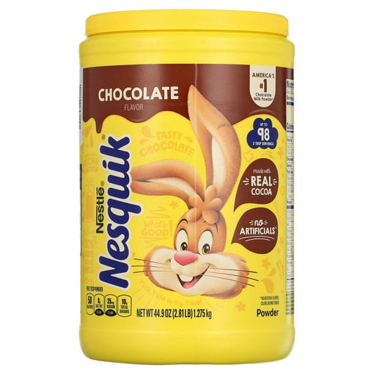 Nestlé NESQUIK Chocolate Flavor Drink Mix Powder, 44.9 oz Canister – Fortified with Vitamins & Minerals, Delicious Chocolate Milk Powder
