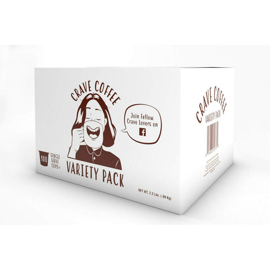 Crave Coffee Variety Pack Pods for Keurig 2.0 – 100 Count, Assorted Flavored Coffee Pods, Compatible with Keurig K-Cup Brewers