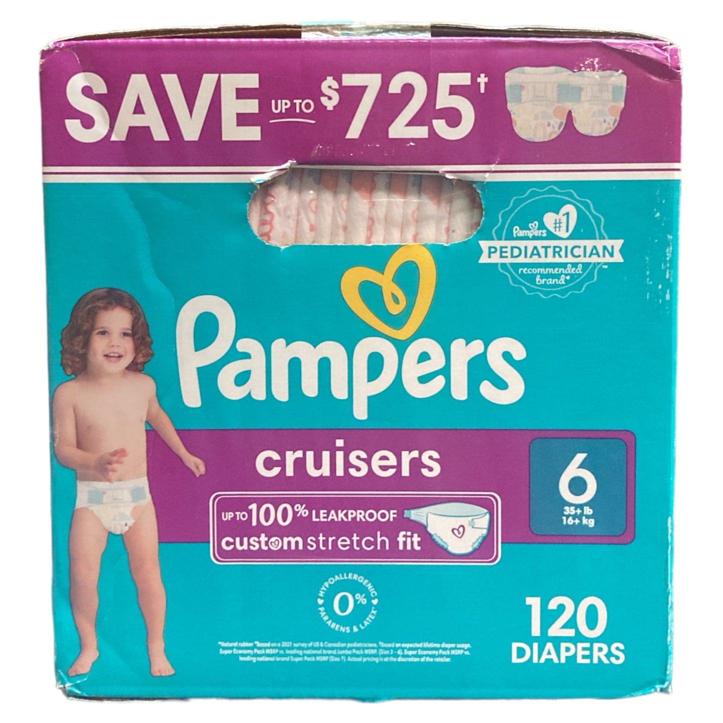 Pampers Cruisers Diapers - Size 6 (35+ Pounds), 120 Count