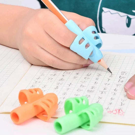 3Pcs Creative Two Finger Pencil Grips, Fingers Silicone Pen Holder For Students
