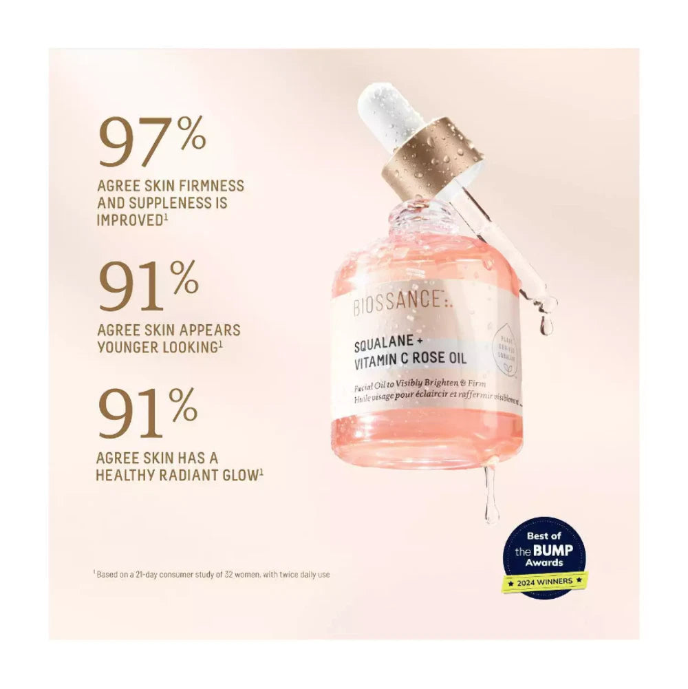 Biossance Squalane + Vitamin C Rose Firming Oil - Select Size