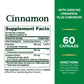 Nature’s Bounty Cinnamon 2000mg Plus Chromium Capsules, Supports Sugar Metabolism, Herbal Health, 60 Count