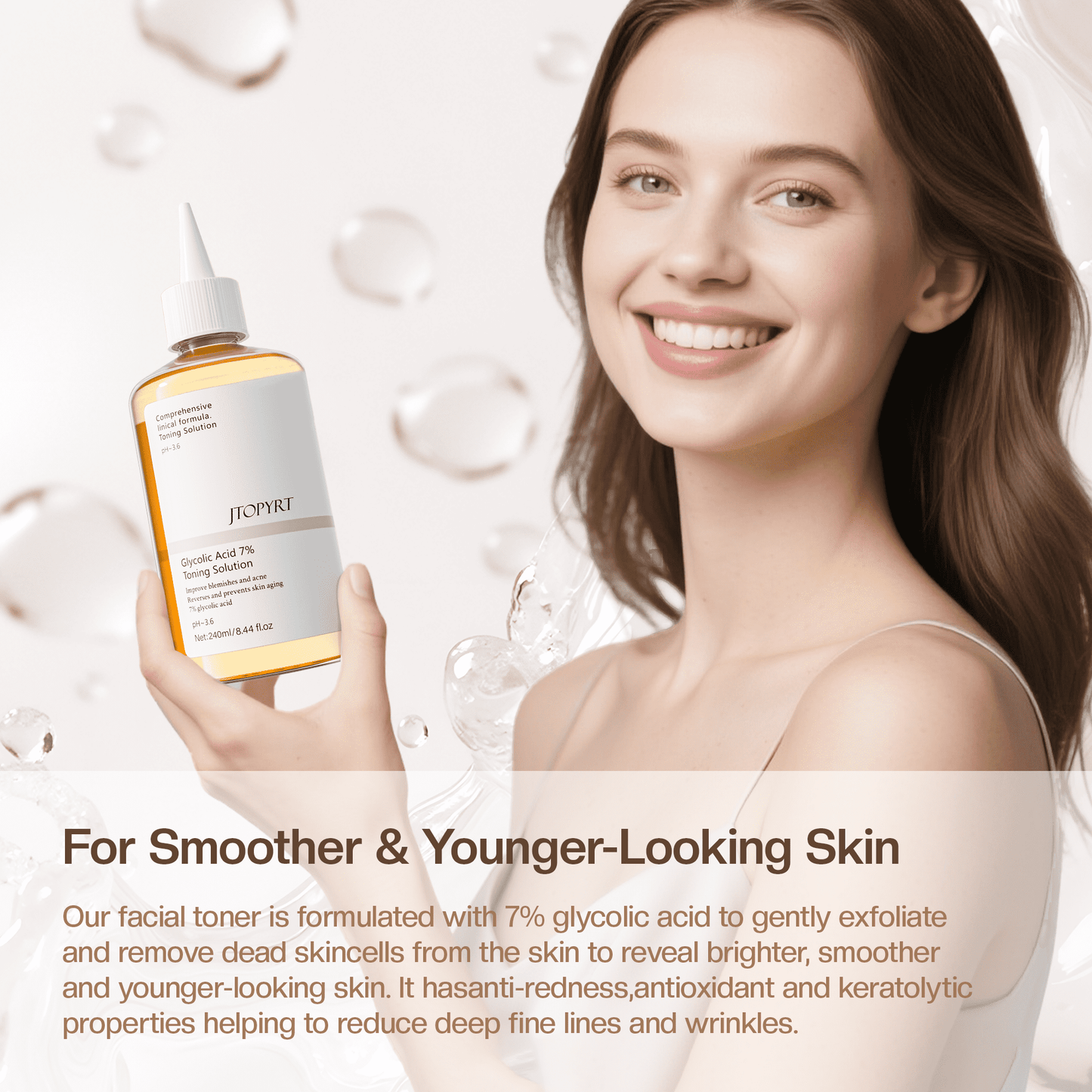 Glycolic Acid Toner: 240ml Glycolic Acid 7% Exfoliating Toner Toning Solution Which Soothes and Hydrates Skin