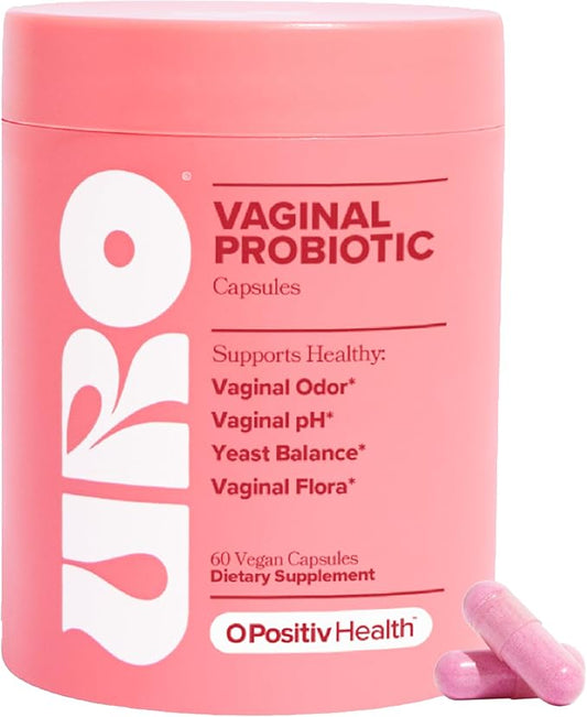 O Positiv URO Vaginal Probiotics for Women pH Balance with Prebiotics & Lactobacillus – Vaginal Health Supplement – Promote Healthy Vaginal Odor & Flora, 60 Count (Pack of 1), 1 Month Supply