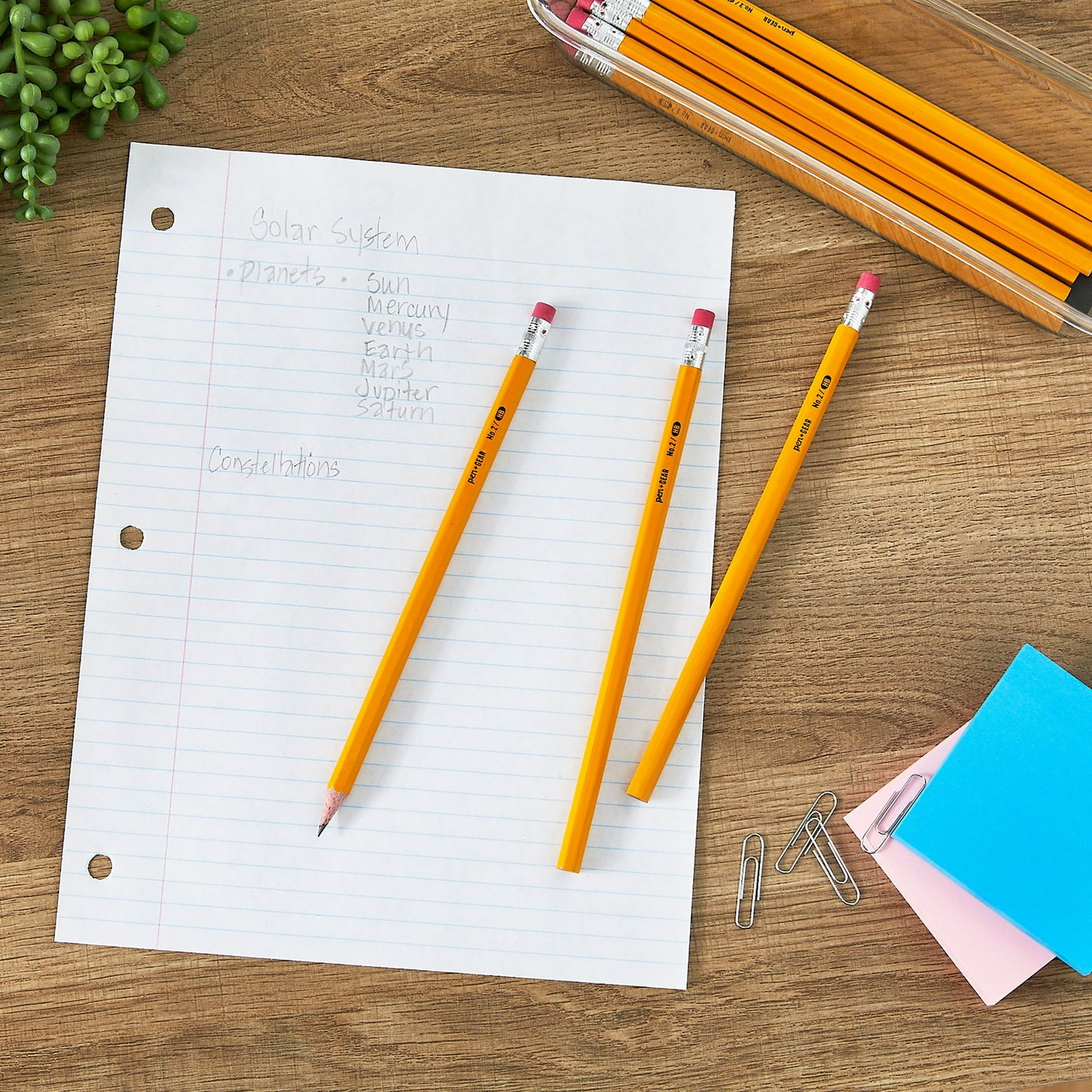 Pen+Gear Unsharpened Wood Pencils, #2 HB Lead, Yellow, 12 Count