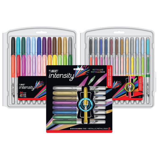 BIC Intensity Permanent Markers – 56 Count, Assorted Colors & Tips