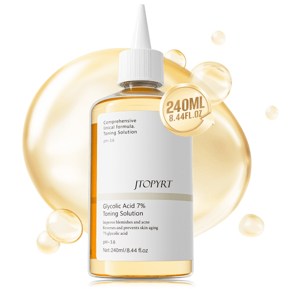 Glycolic Acid Toner: 240ml Glycolic Acid 7% Exfoliating Toner Toning Solution Which Soothes and Hydrates Skin