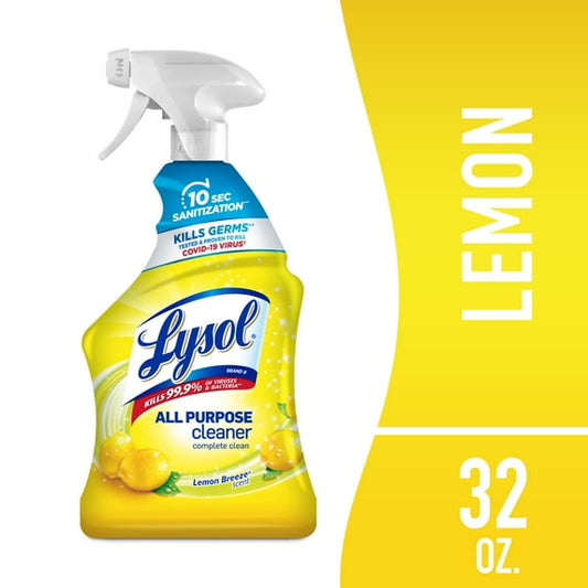 Lysol®, All-Purpose Cleaner, Sanitizing and Disinfecting Spray, Lemon Breeze Scent, 32 oz, Bottle