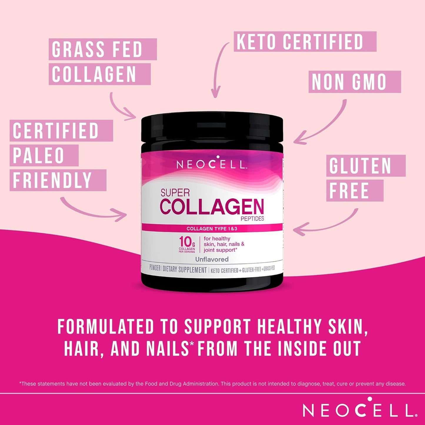 NeoCell Super Collagen Peptides – Types 1 & 3, Unflavored, 21.2 oz