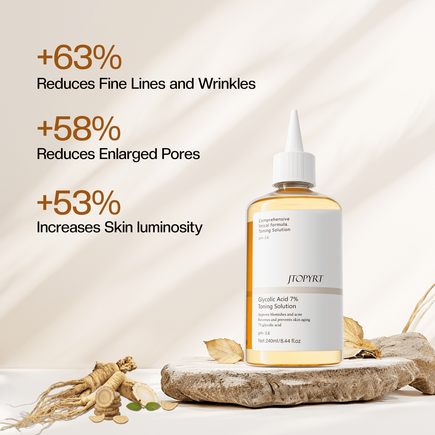 Glycolic Acid Toner: 240ml Glycolic Acid 7% Exfoliating Toner Toning Solution Which Soothes and Hydrates Skin