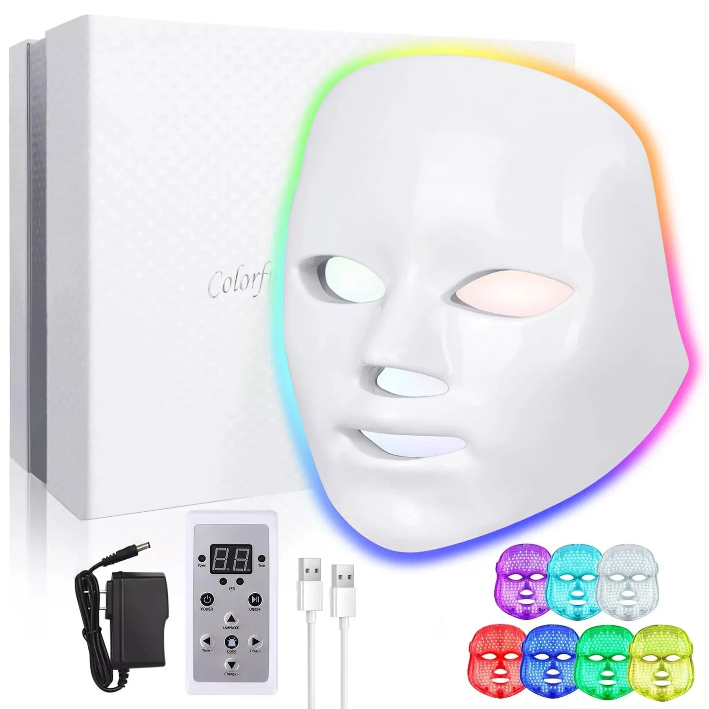 EW MODE FACIAL MASK WITH NECK CARE. High Quality LED Face Mask with Neck Piece. Gentle skin care. 7 LED Colors, for different functions your skin need. Cover face and neck.